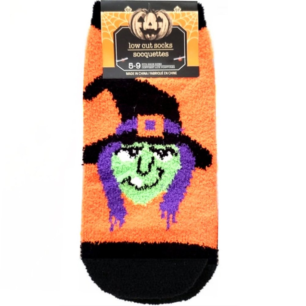 Fuzzy Witch Halloween Slipper Socks - Picture 2 of 2